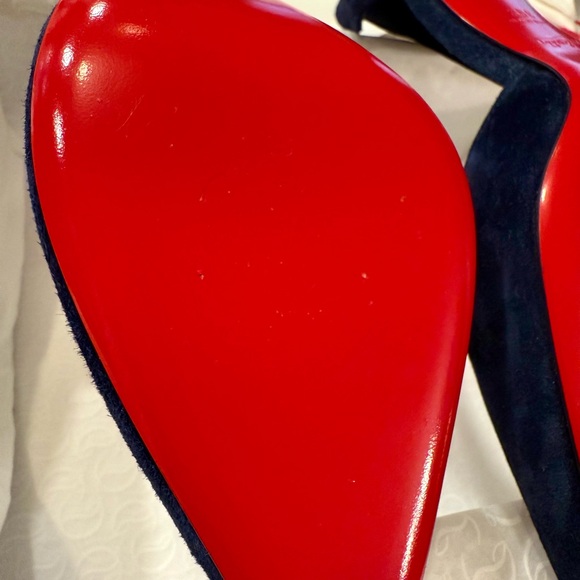 Christian Louboutin Dark Blue Suede Heels - Picture 8 of 11